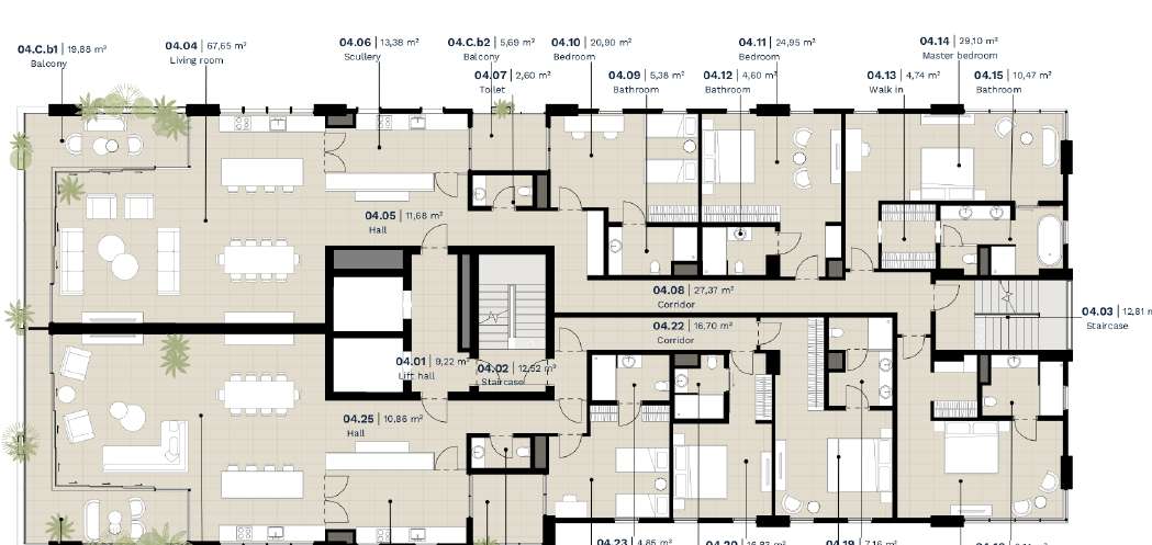 Floor plan, type 4A